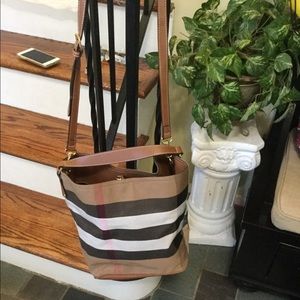 Plaid hobo crossbody bag